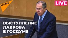 Лавров выступает на «Правительственном часе» в Госдуме